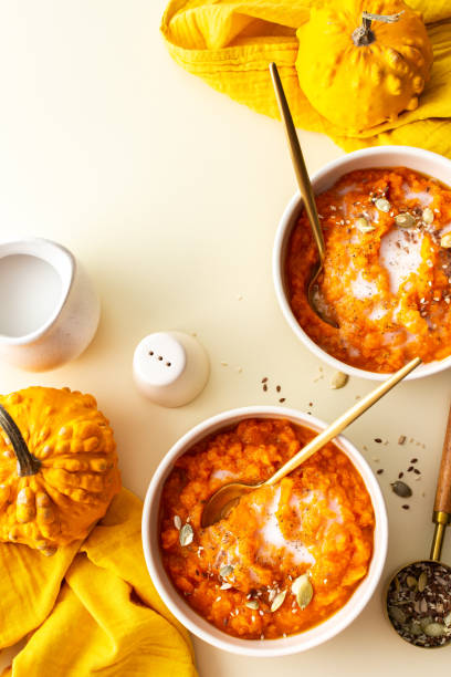 istock Healthy lunches with pumpkin soup 1469133357