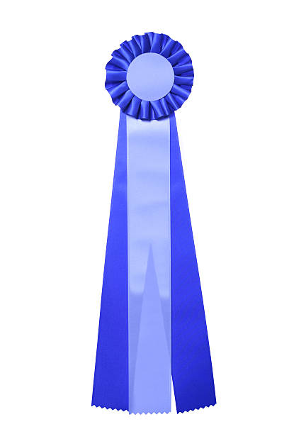 istock Blue and white ribbon for award or prize 146913906