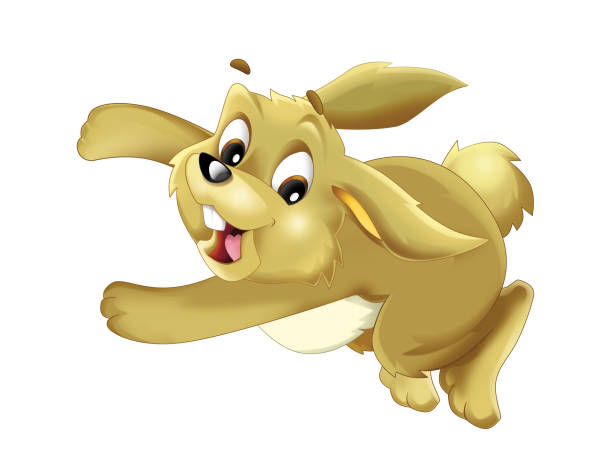 istock Cartoon happy rabbit playing having fun isolated illustration for children 1469139190
