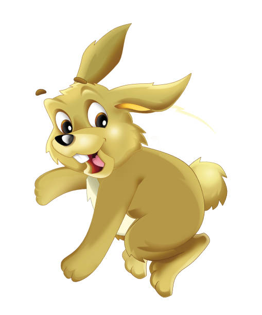 istock Cartoon happy rabbit playing having fun isolated illustration for children 1469139202