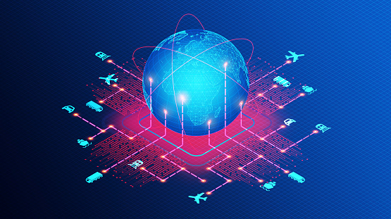 Distributed System Global Global Distribution System Concept Gds 3d Illustration Stock ...
