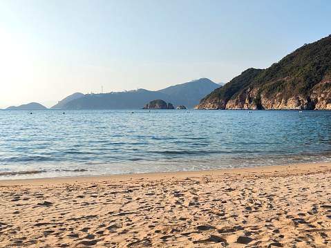 Seascape view at Chung Hom Kok beach, a quiet beach located on Hong Kong island south coast, west of Stanley.