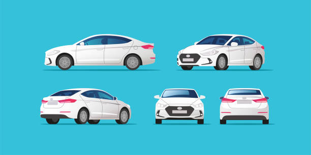 ilustrações de stock, clip art, desenhos animados e ícones de business sedan isolated. vector illustration. - taxi sedan car speed