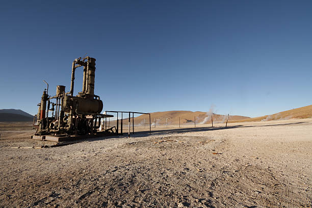 Geothermal power plant stock photo