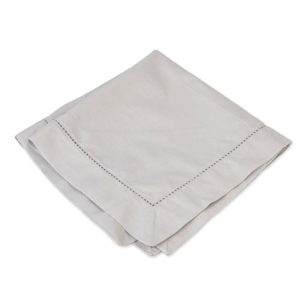 istock Folded grey tissue napkin isolated over white background 1469144478