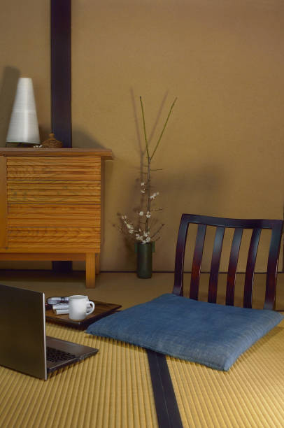 istock Home Decore with Wooden Chair on the Ground 1469145437