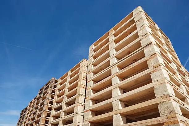 Photo of stack of wooden pallets