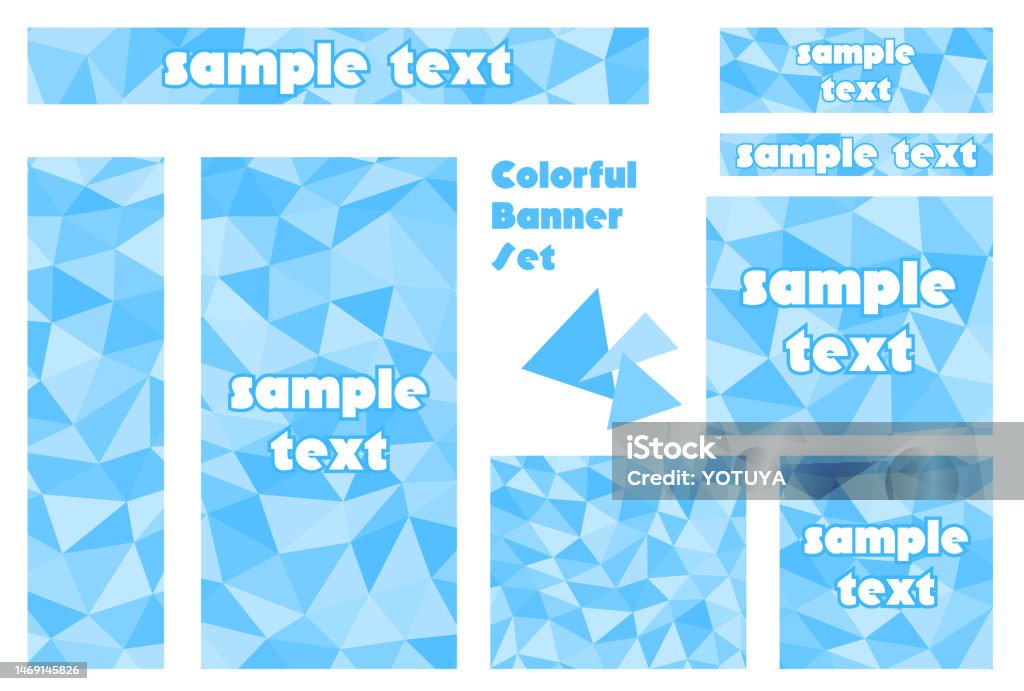 Web Banner Pattern Triangular Mosaic Pattern Web Banner Set Stock Illustration - Download ...