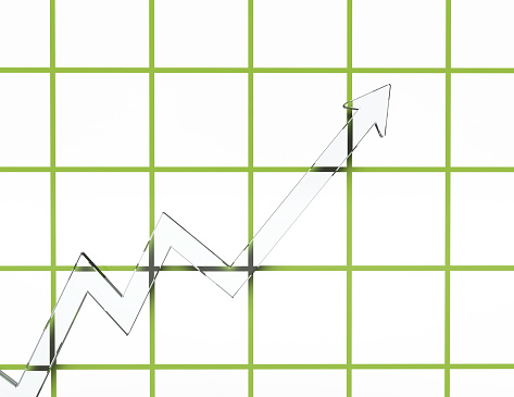 Arrow growth graph, 3d icon