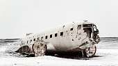 DC 3 abandoned on Black Beach