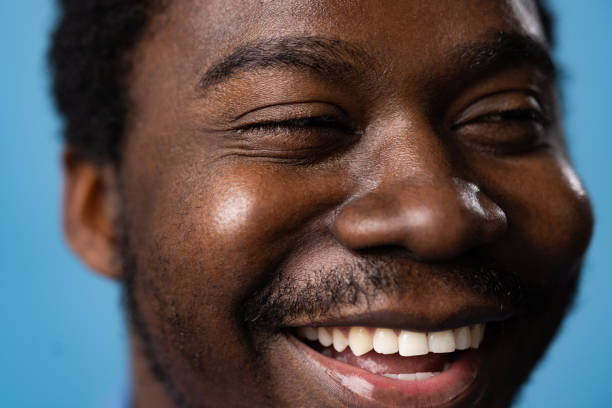 istock Close up happy black man with a beard. 1469154320