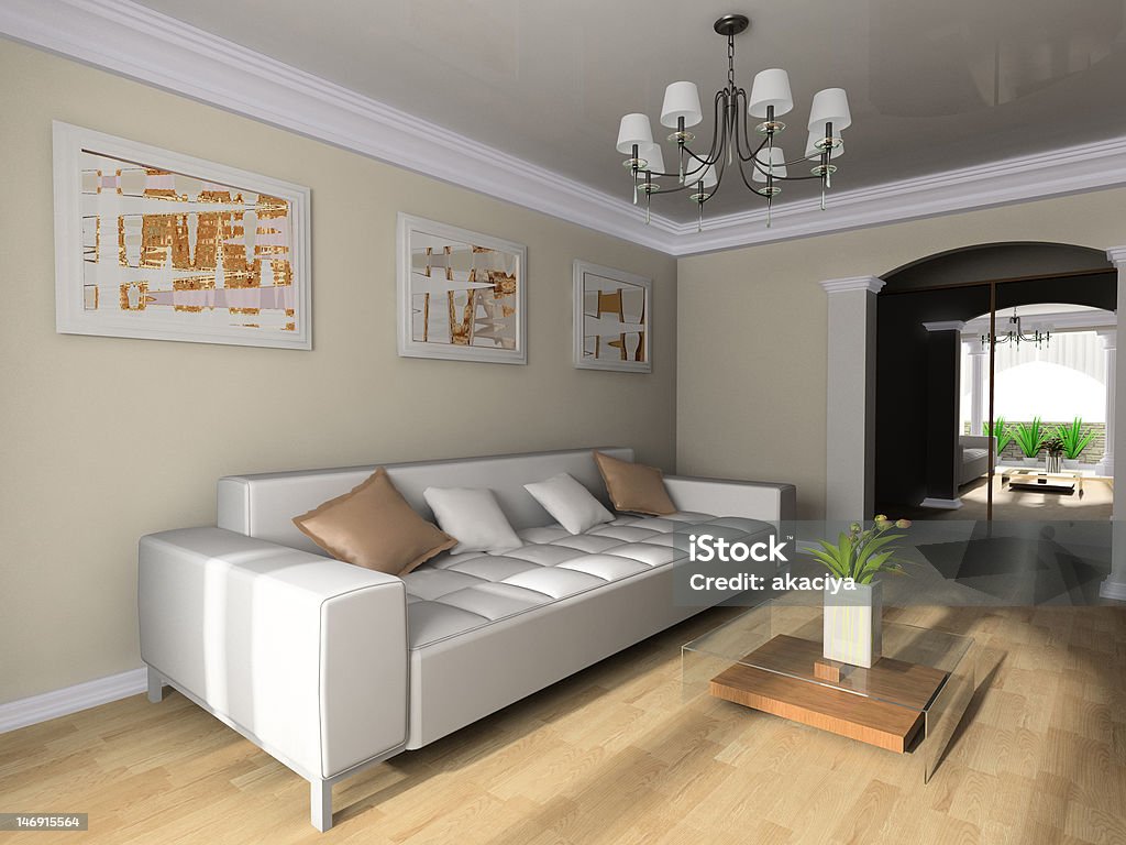 Room in classical style Room in classical style 3d image Architectural Column Stock Photo