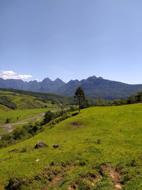 istock Rural landscape in blue sky with few clouds 1469155899