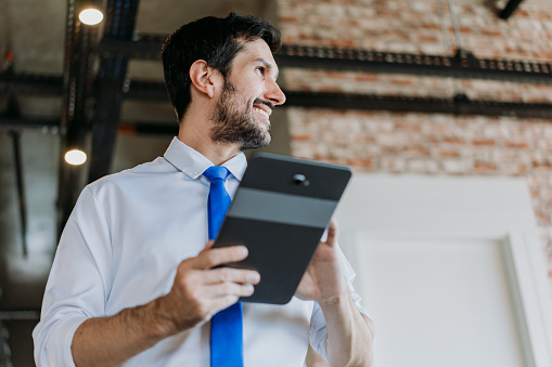 Businessman using digital tablet