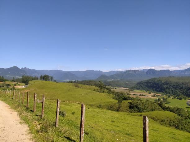 istock Rural landscape in blue sky with few clouds 1469156005