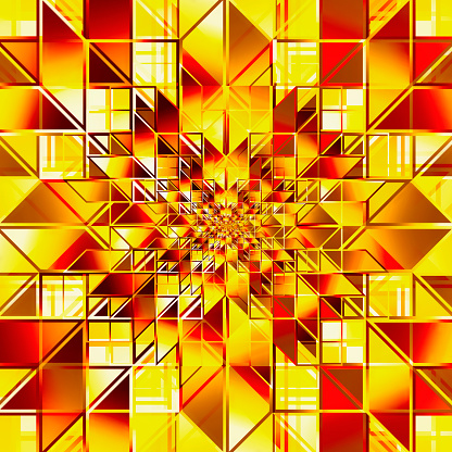 Geometric fractal. Abstract design, stereoscopic image. Illustration