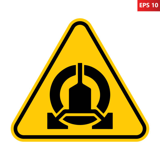 Wheel clamp warning sign. Vector illustration of yellow triangle sign with wheel lock icon inside. Do not park. Caution illegal parking will be penalized. Clamping zone symbol.