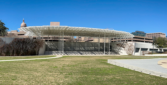 Austin, Texas, USA - February 2023: Moody Amphitheater in Waterloo Park near the city centre. It is an outdoor veniue for concerts.