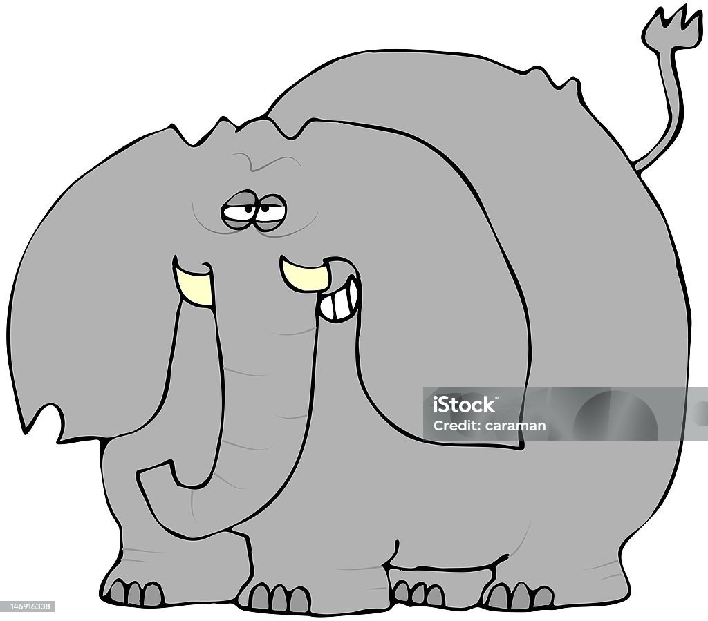 Sorriso discreto Elefante - Royalty-free Animal Ilustração de stock