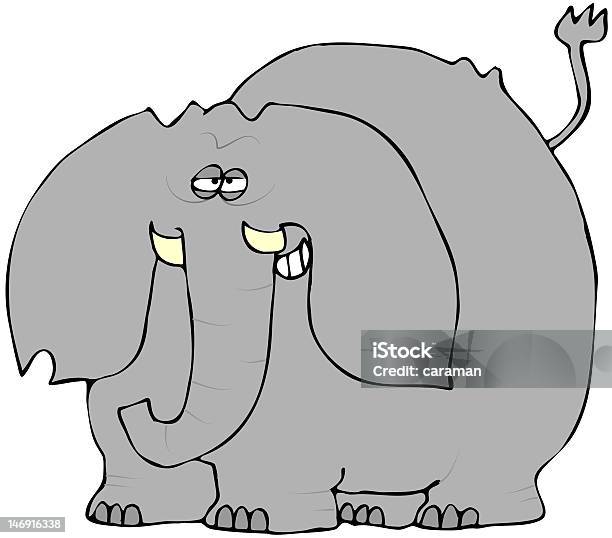 Sorriso Discreto Elefante - Arte vetorial de stock e mais imagens de Animal - Animal, Animal selvagem, Banda desenhada - Produto Artístico