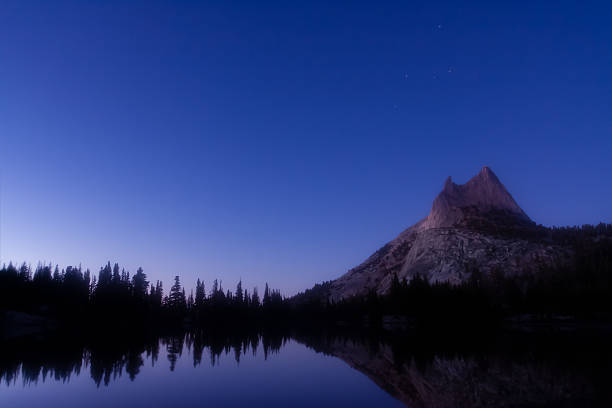 Cathedral Peak and Cassiopeia stock photo