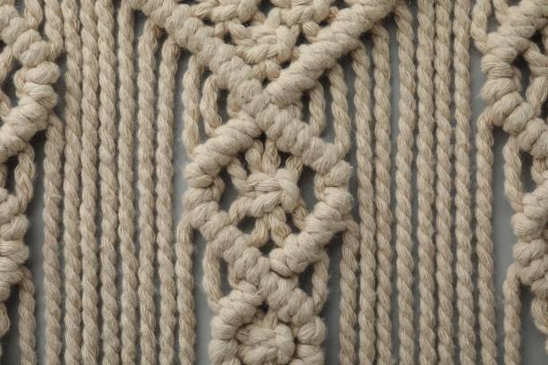 istock Texture of beautiful macrame as background, top view. Decorative element 1469177453