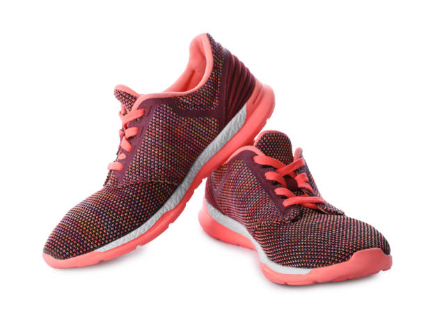 istock Pair of stylish sneakers on white background 1469177468