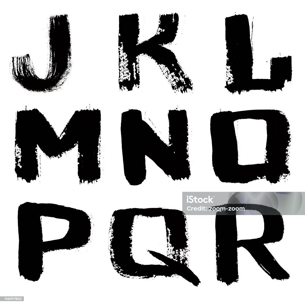 Hand written black ink alphabet Hand written black ink alphabet over the white background Handwriting Stock Photo