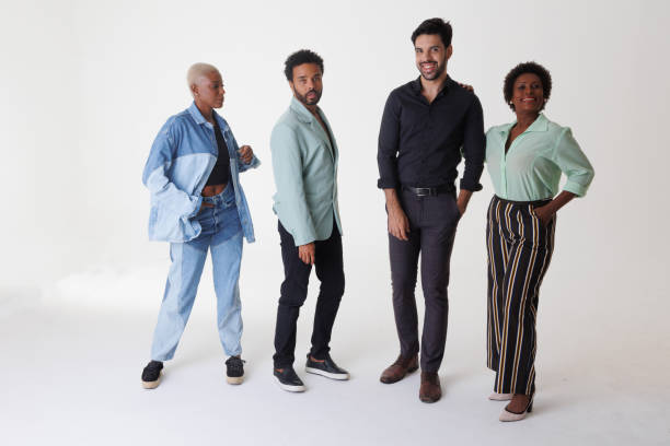 istock Group of diverse and stylish friends 1469180213