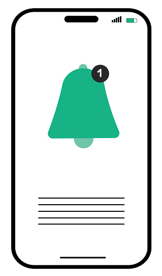 Phone Boder Notification Mobile Phone Notification On Transparent Background Stock Illustration ...