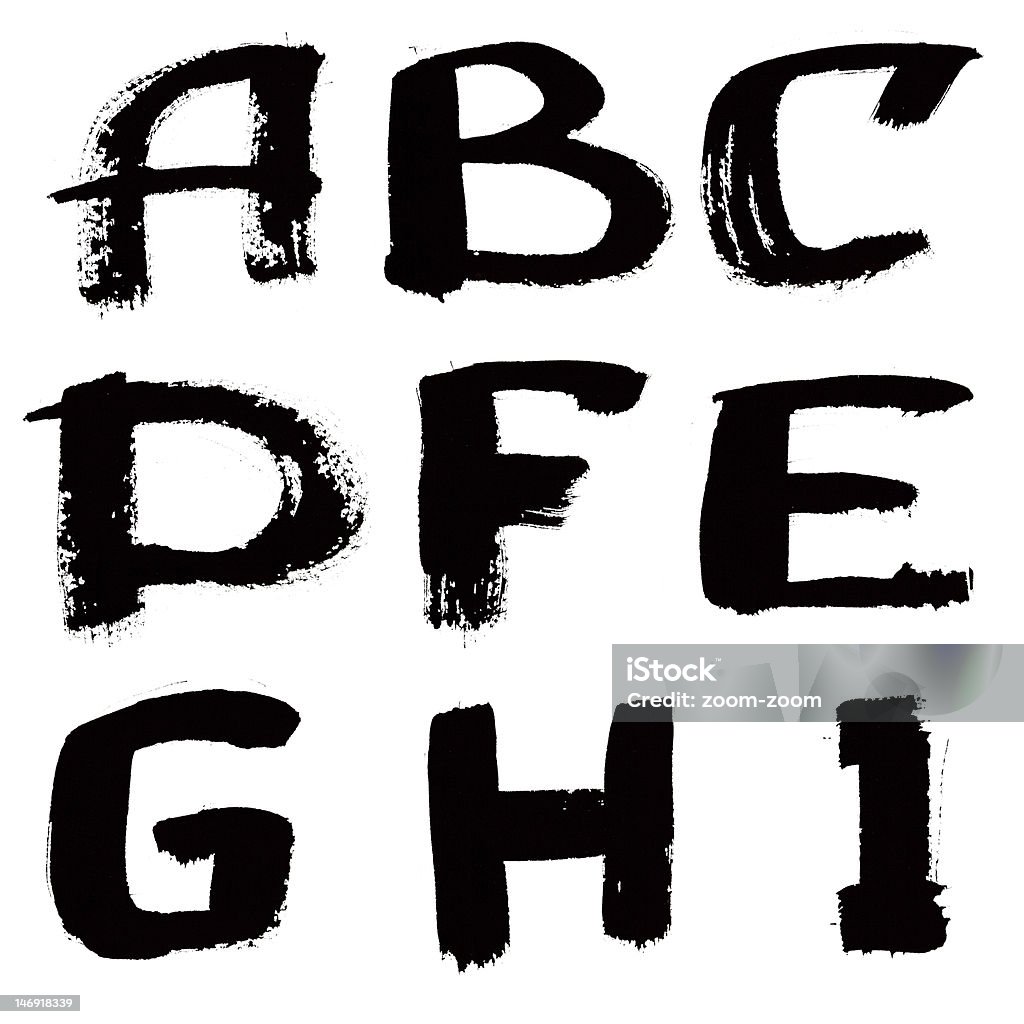 Hand geschriebenen black ink alphabet - Lizenzfrei Alphabet Stock-Foto