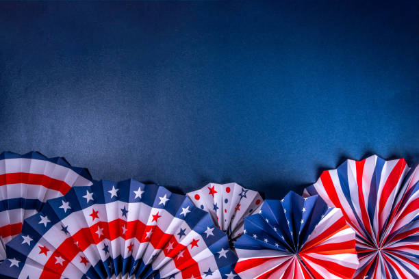 istock Dark blue background with USA flag 1469185416