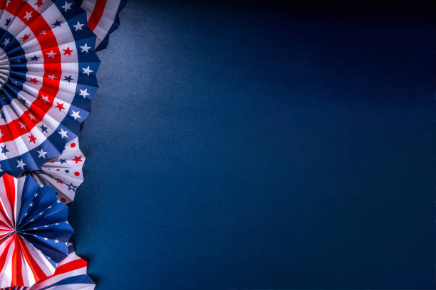 istock Dark blue background with USA flag 1469185421