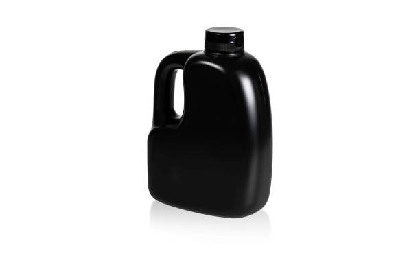 istock Black plastic canister isolated on white background with clipping path. 1469185486