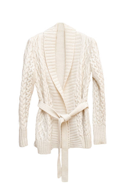 istock White knitted cardigan on a white background. 1469187437