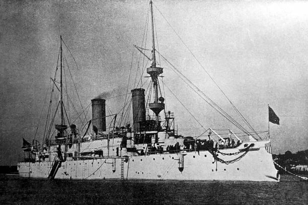 istock Antique illustration - United States Cruiser Olympia 1469187635