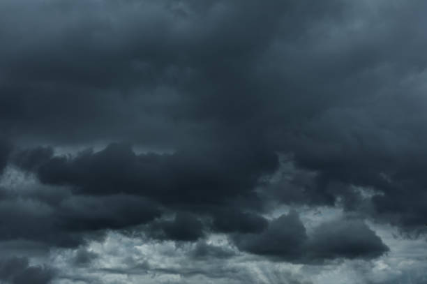 istock Beautiful view of sky covered with grey thunderclouds 1469191249