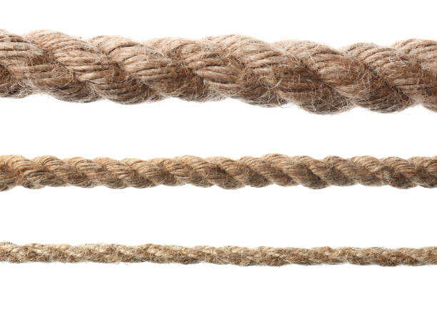 istock Set of durable hemp ropes on white background 1469191333