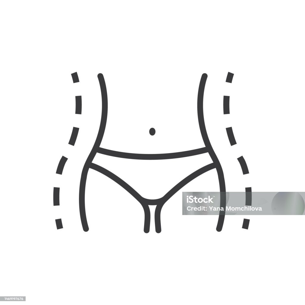 Waist Woman Linear Sign Isolated On White Background Stock Illustration ...