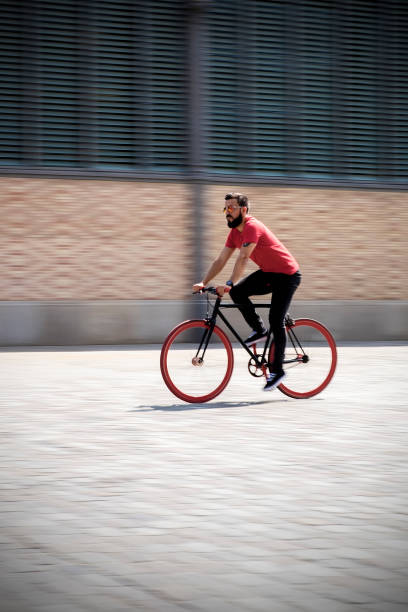 istock Man riding urban bicycle 1469202507
