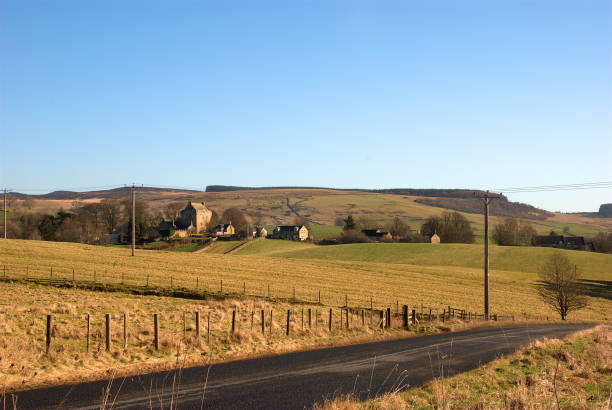 Elsdon village near Rothbury in Northumberland stock photo