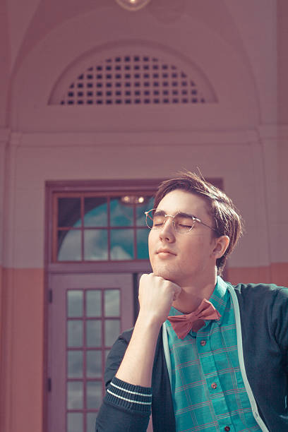College student daydreaming stock photo