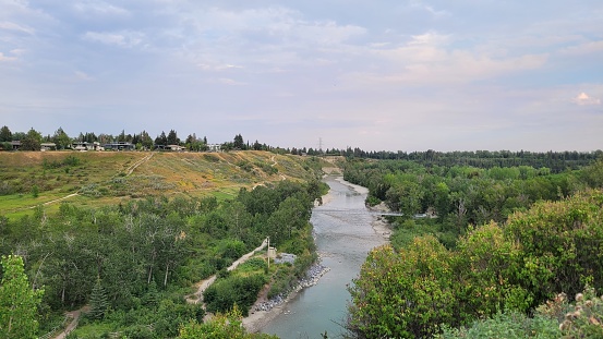 View of Elbow River from the Riverdale Park located in the Britannia neighborhood