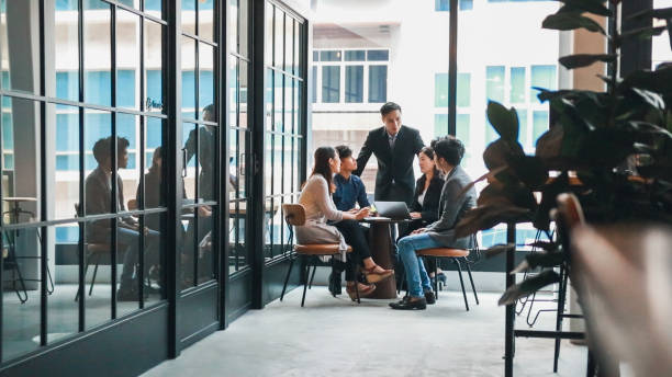 istock Business People having a meeting in co-working space 1469207837