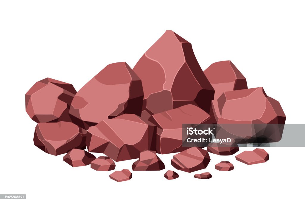 Ore Rocks Vector Rock And Stones Set Different Shape Ore Boulder Collection Vector ...