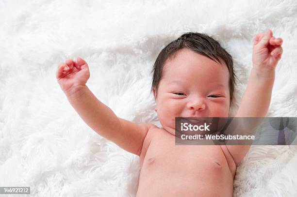 Happy Newborn Baby Stock Photo - Download Image Now - Waking up, Baby - Human Age, Newborn