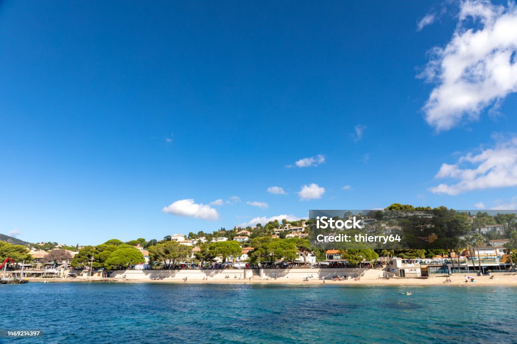 Les Issambres beach, French Riviera Bay of Water Stock Photo