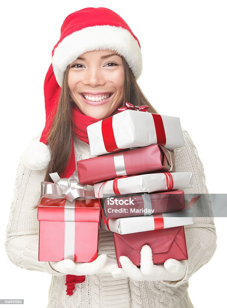 Рождественские женщина носить подарки - Стоковые фото 20-29 лет роялти-фри
