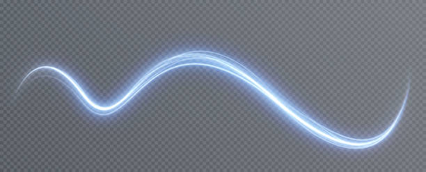 Luminous blue lines  of speed. Light glowing effect neon . Abstract motion lines. Light trail wave, fire path trace line, car lights, optic fiber and incandescence curve twirl