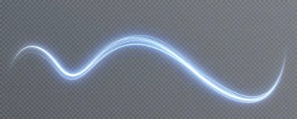 Vector illustration of Luminous blue lines  of speed. Light glowing effect neon . Abstract motion lines. Light trail wave, fire path trace line, car lights, optic fiber and incandescence curve twirl